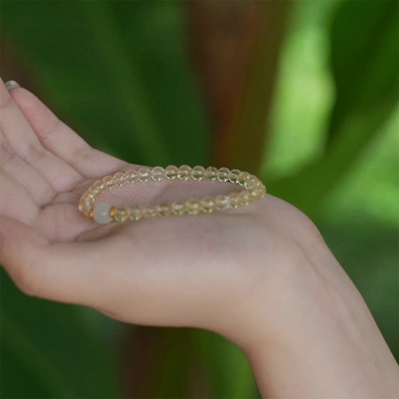 WORN WITHIN Small Citrine Jade Beads Prosperity Bracelet