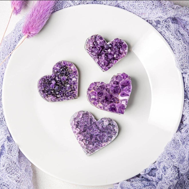 Uruguayan Amethyst Love Heart Cluster - AAA Premium Quality