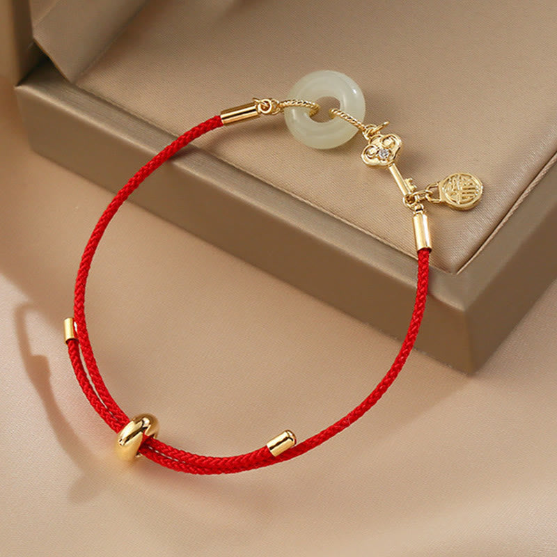 Hetian Jade Red String Bracelet