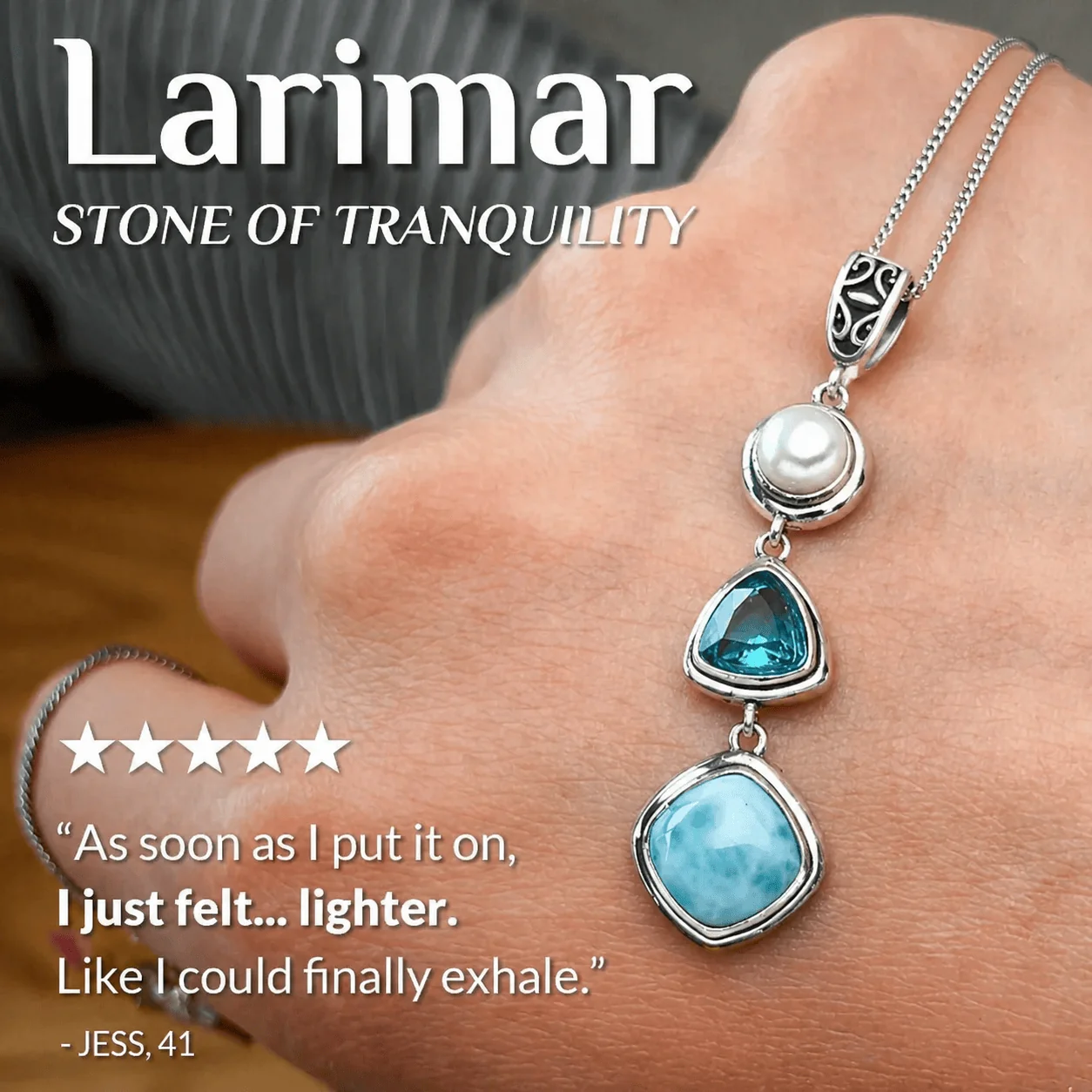 Silver Larimar Necklace