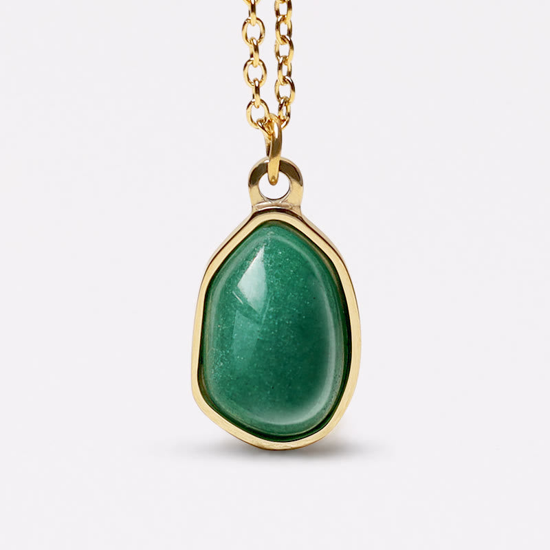 WORN WITHIN Natural Green Aventurine Amethyst Rose Quartz Blessing Necklace Pendant
