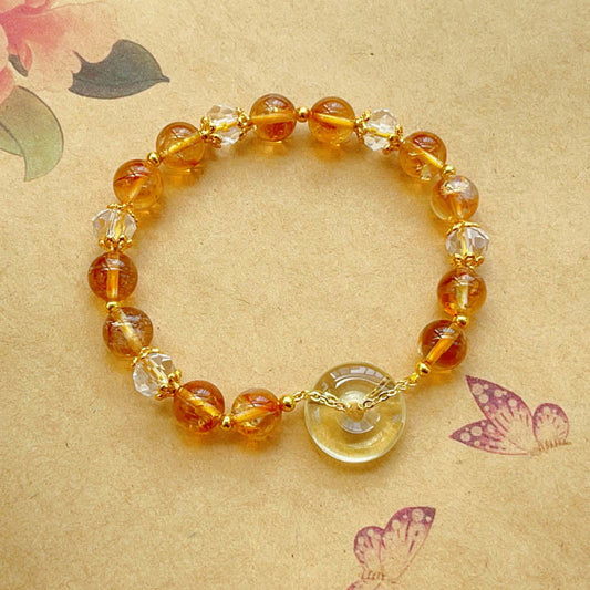 WORN WITHIN Peace Buckle Citrine Crystal Prosperity Bracelet