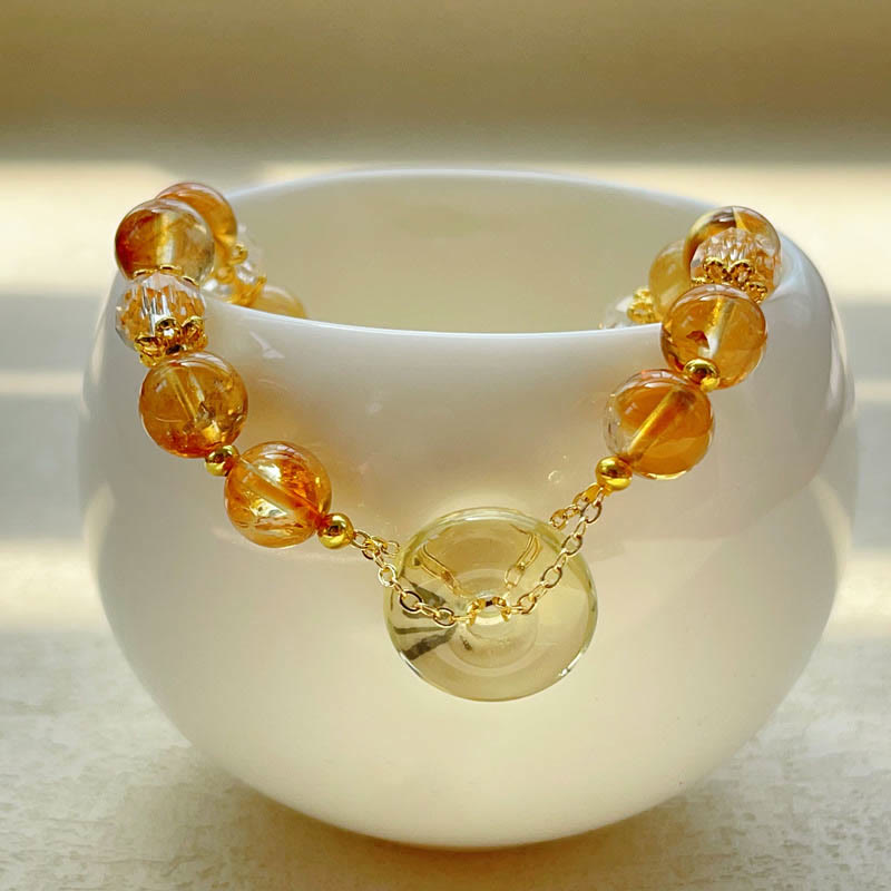 WORN WITHIN Peace Buckle Citrine Crystal Prosperity Bracelet