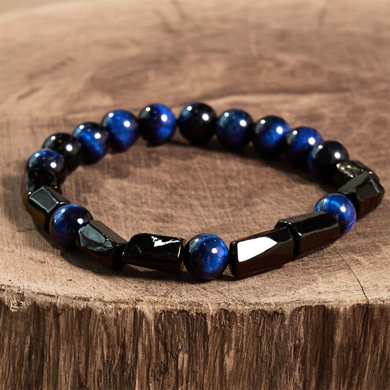WORN WITHIN Blue Tiger Eye Black Tourmaline Strength Bracelet