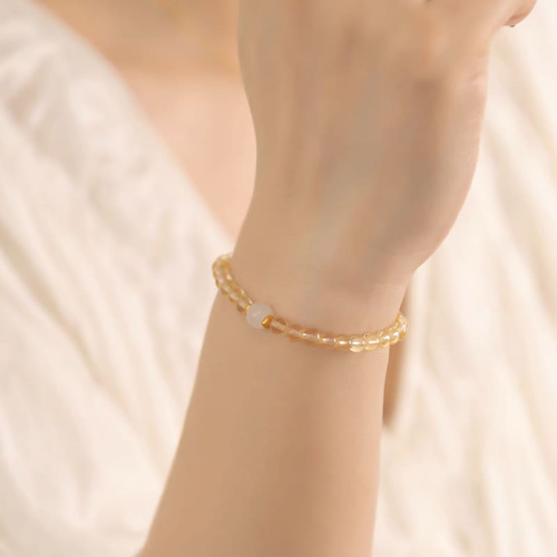 WORN WITHIN Small Citrine Jade Beads Prosperity Bracelet