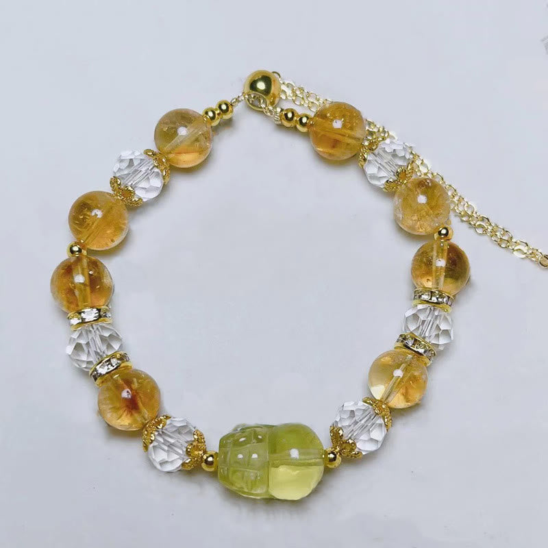 WORN WITHIN Natural Citrine Pixiu Prosperity Bracelet