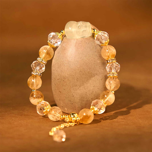 WORN WITHIN Natural Citrine Pixiu Prosperity Bracelet