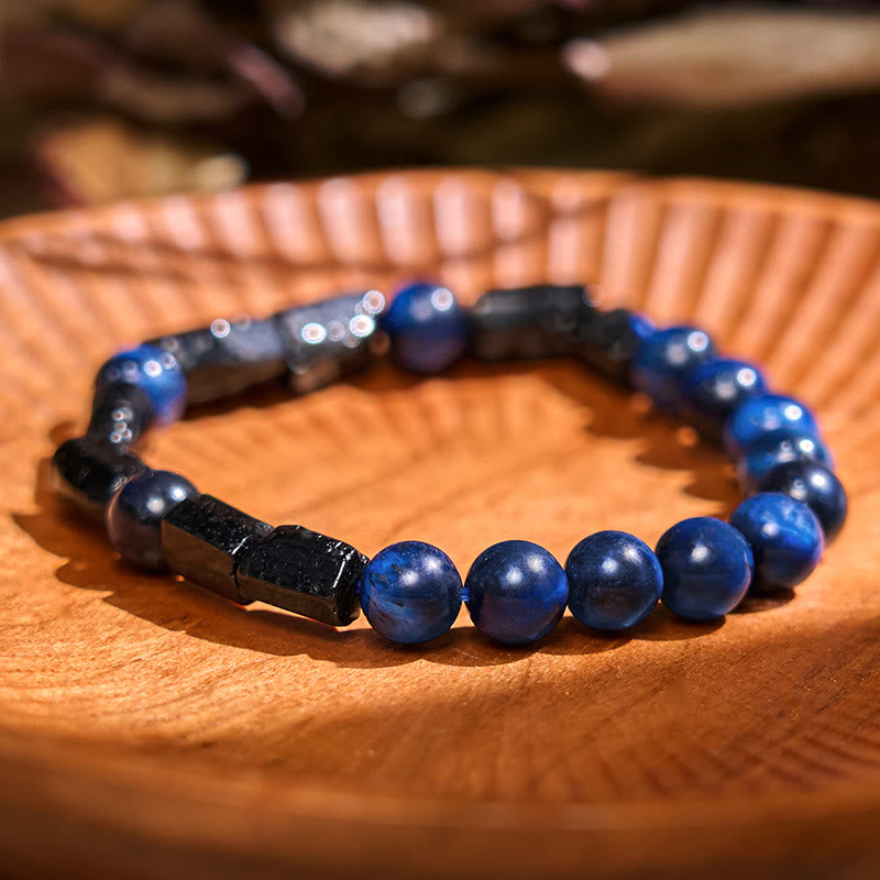 WORN WITHIN Blue Tiger Eye Black Tourmaline Strength Bracelet