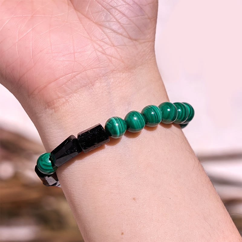 WORN WITHIN Malachite Black Tourmaline Purity Bracelet