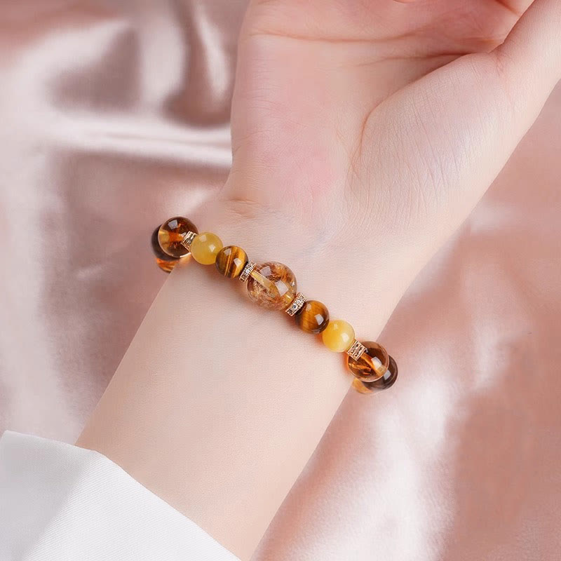 WORN WITHIN Citrine Topaz Tiger Eye Happiness Bracelet