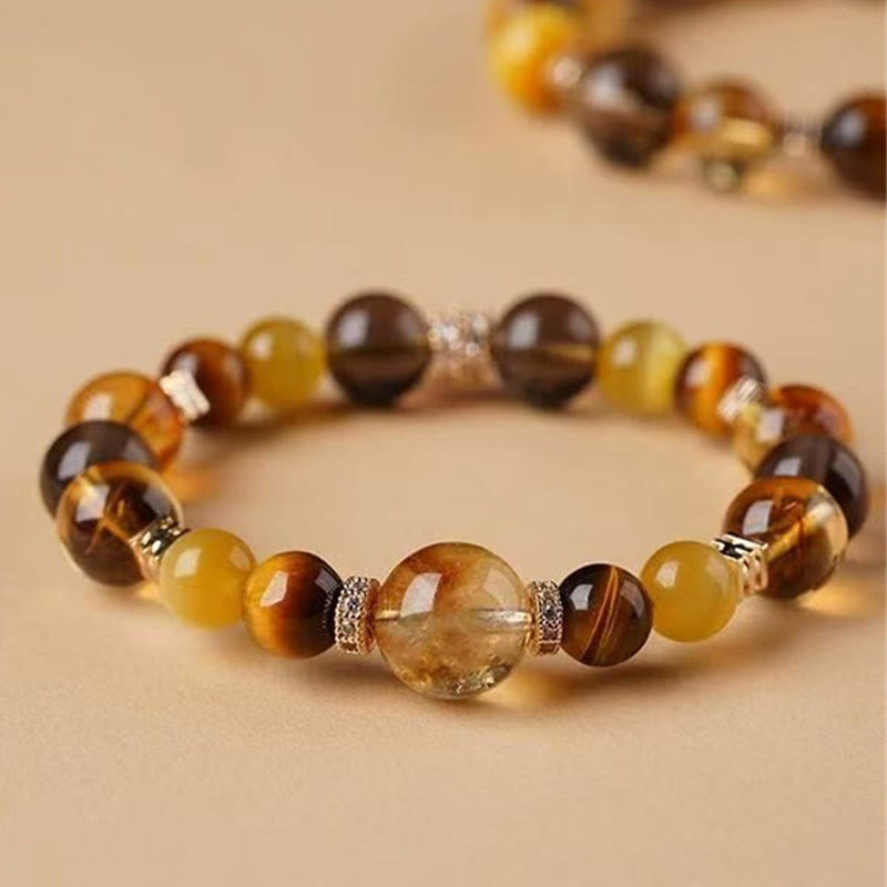 WORN WITHIN Citrine Topaz Tiger Eye Happiness Bracelet