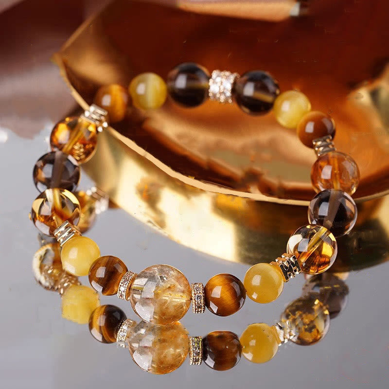 WORN WITHIN Citrine Topaz Tiger Eye Happiness Bracelet
