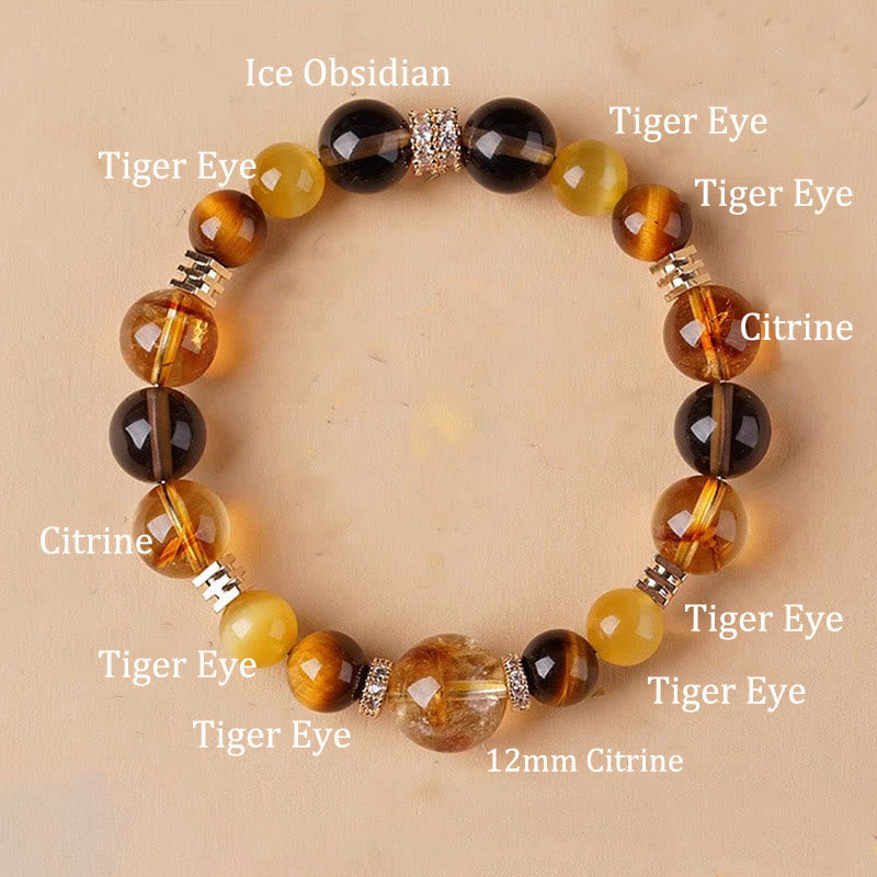 WORN WITHIN Citrine Topaz Tiger Eye Happiness Bracelet