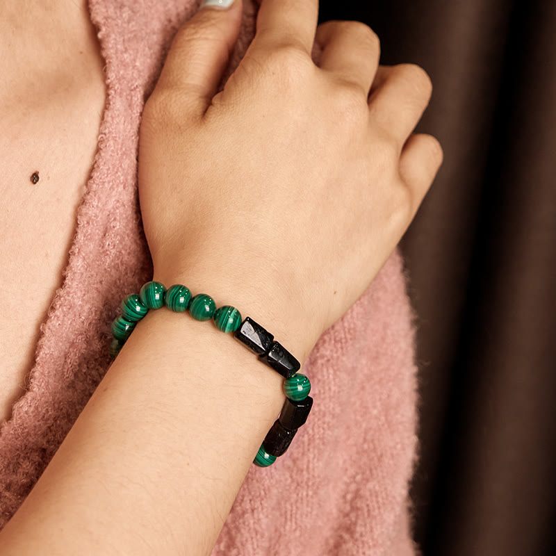 WORN WITHIN Malachite Black Tourmaline Purity Bracelet