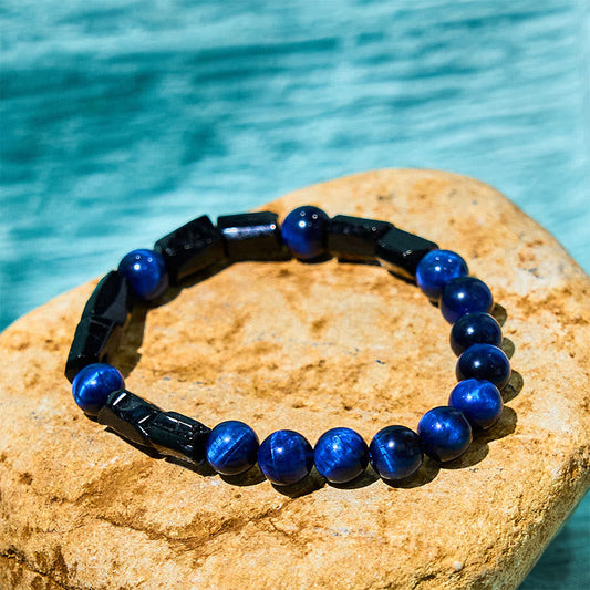 WORN WITHIN Blue Tiger Eye Black Tourmaline Strength Bracelet