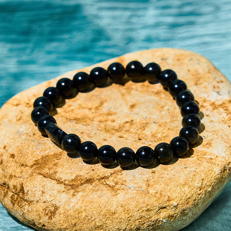 WORN WITHIN Gold Sheen Obsidian Black Tourmaline Wealth Bracelet