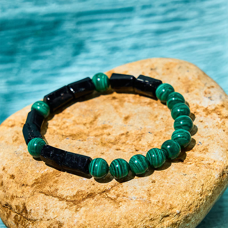 WORN WITHIN Malachite Black Tourmaline Purity Bracelet
