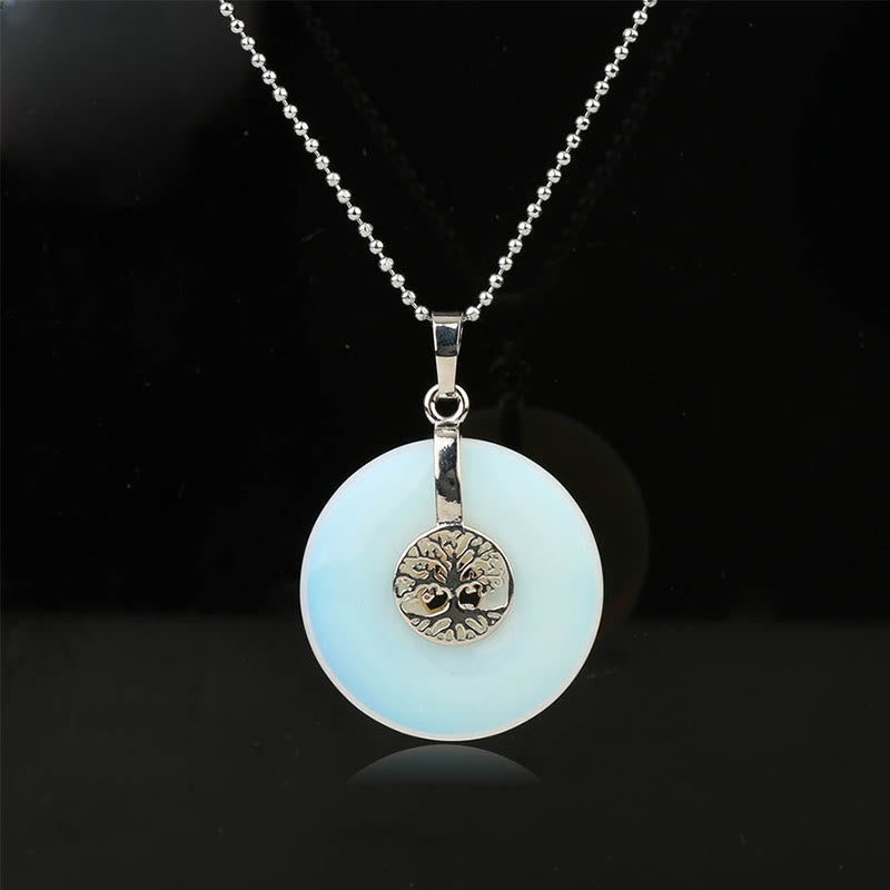 WORN WITHIN Various Crystal Rose Quartz Green Aventurine Amethyst The Tree of Life Kindness Necklace Pendant