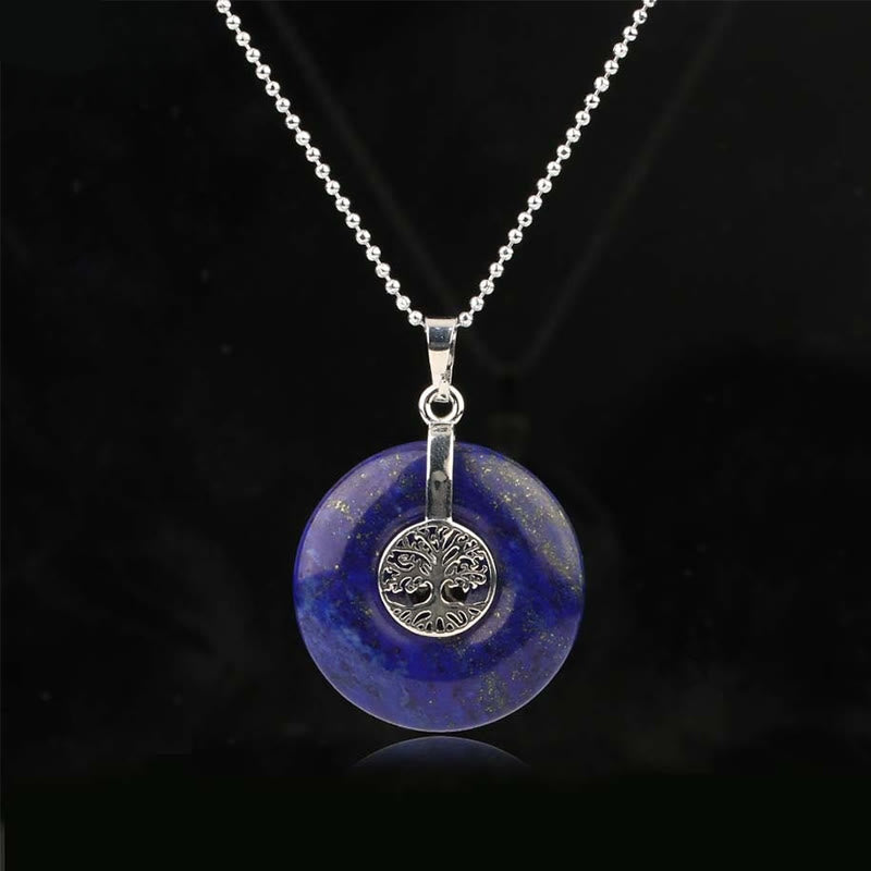 WORN WITHIN Various Crystal Rose Quartz Green Aventurine Amethyst The Tree of Life Kindness Necklace Pendant