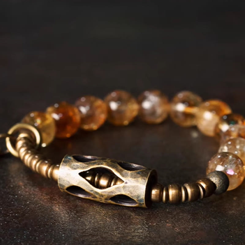 WORN WITHIN Daily Retro 10mm Citrine Beads Protection Bracelet