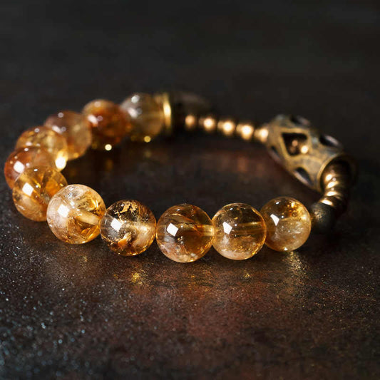 WORN WITHIN Daily Retro 10mm Citrine Beads Protection Bracelet