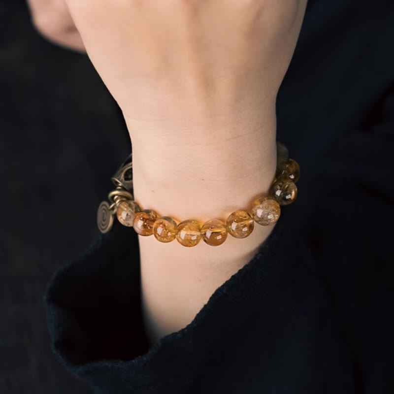WORN WITHIN Daily Retro 10mm Citrine Beads Protection Bracelet