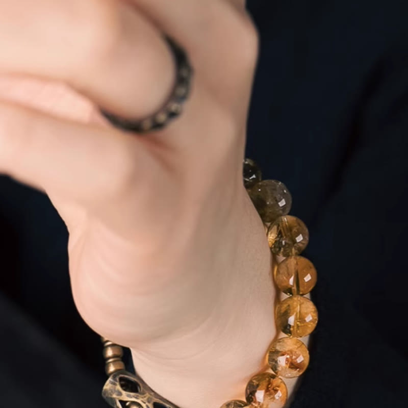 WORN WITHIN Daily Retro 10mm Citrine Beads Protection Bracelet