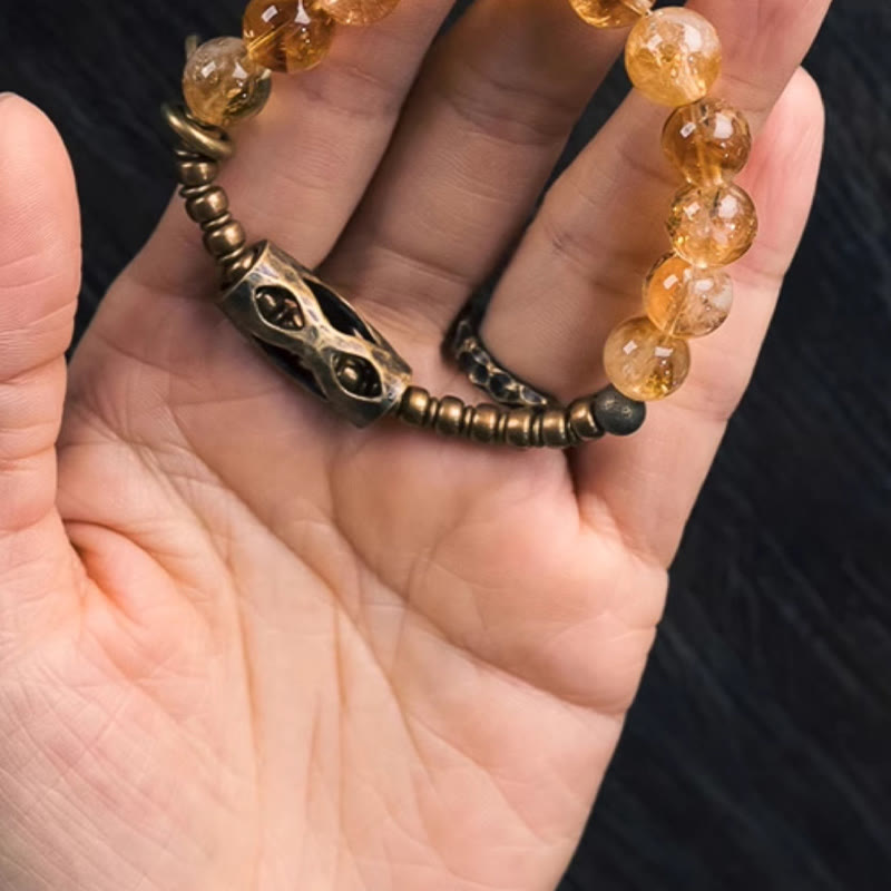 WORN WITHIN Daily Retro 10mm Citrine Beads Protection Bracelet