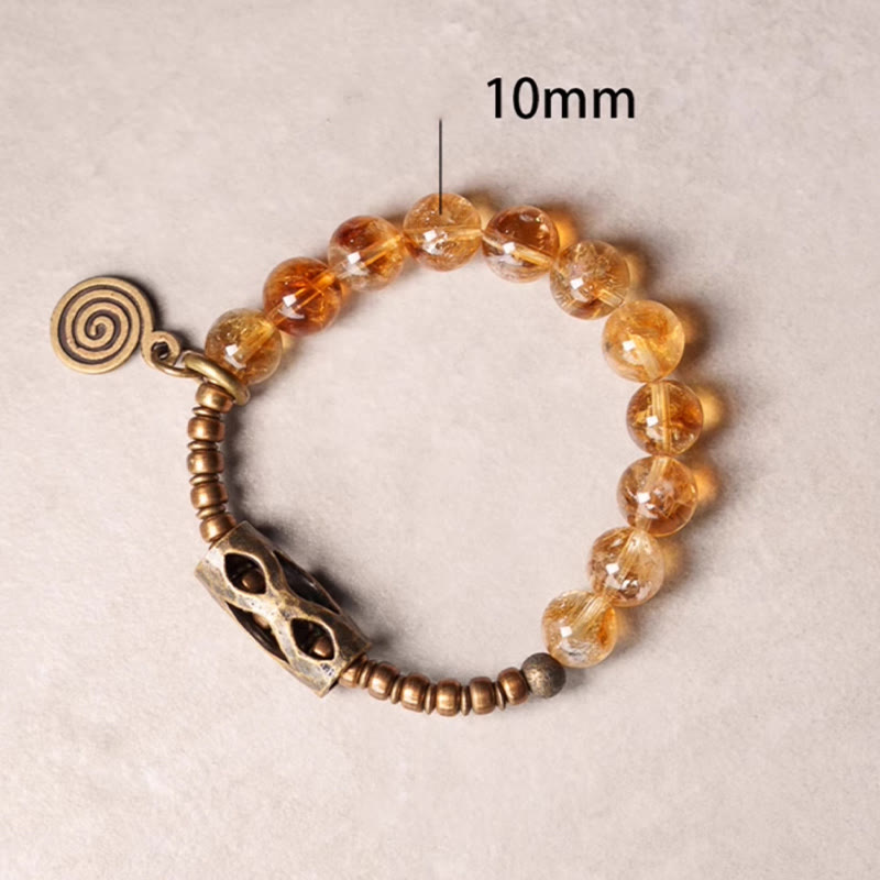 WORN WITHIN Daily Retro 10mm Citrine Beads Protection Bracelet