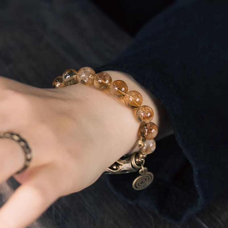 WORN WITHIN Daily Retro 10mm Citrine Beads Protection Bracelet
