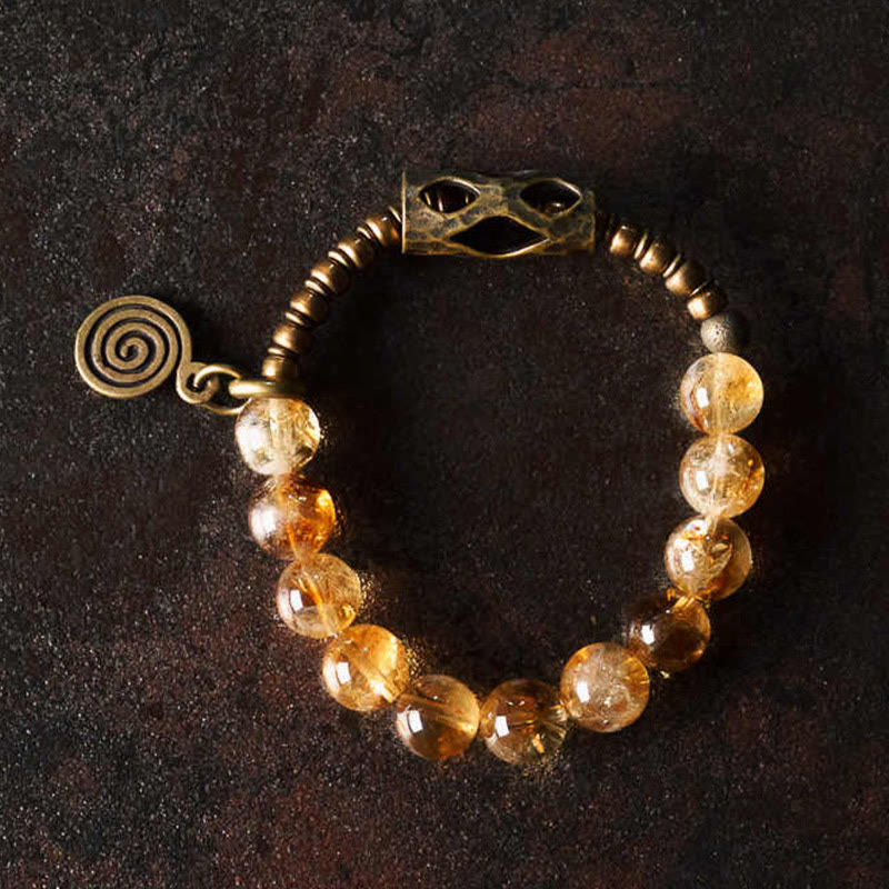 WORN WITHIN Daily Retro 10mm Citrine Beads Protection Bracelet