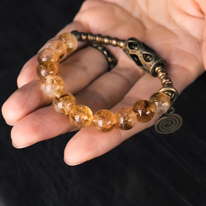 WORN WITHIN Daily Retro 10mm Citrine Beads Protection Bracelet