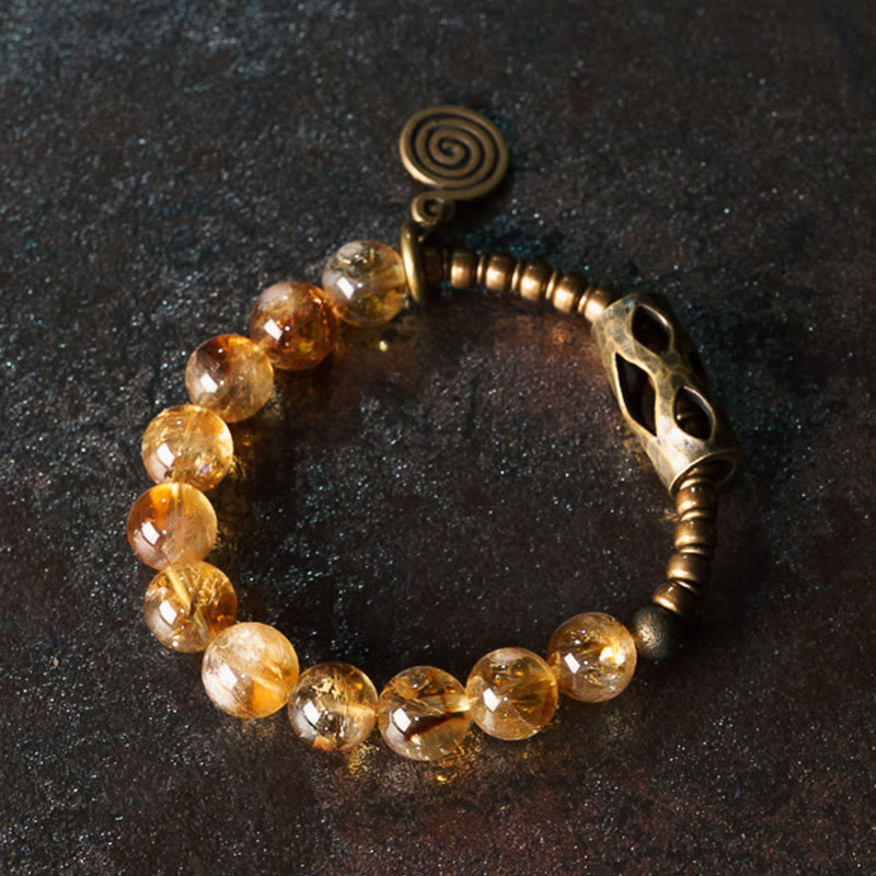 WORN WITHIN Daily Retro 10mm Citrine Beads Protection Bracelet