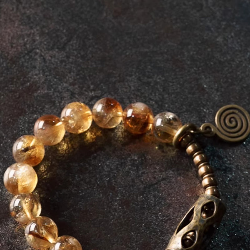 WORN WITHIN Daily Retro 10mm Citrine Beads Protection Bracelet