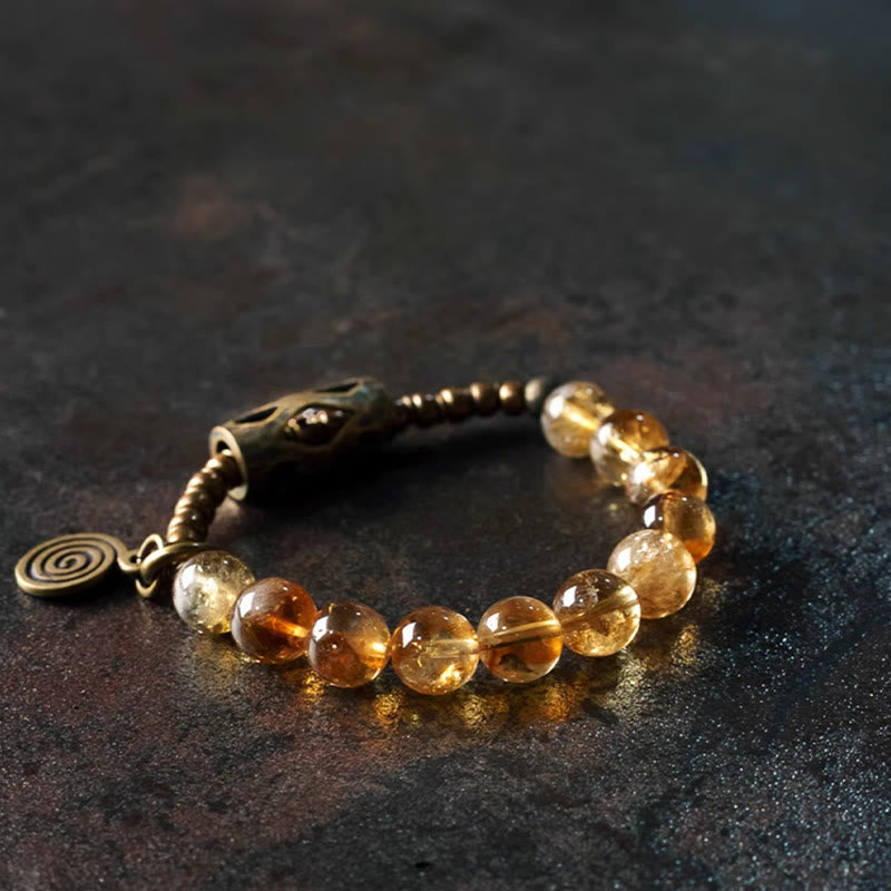 WORN WITHIN Daily Retro 10mm Citrine Beads Protection Bracelet