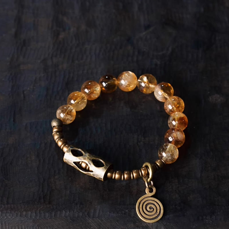 WORN WITHIN Daily Retro 10mm Citrine Beads Protection Bracelet