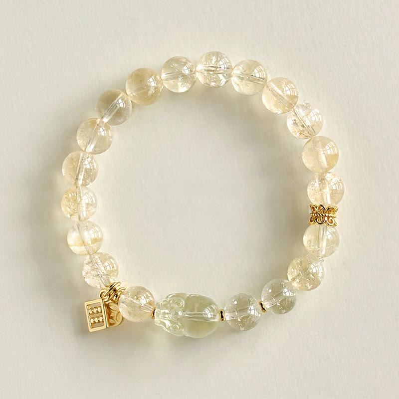 WORN WITHIN Natural Citrine PiXiu Copper Coin Protection Bracelet