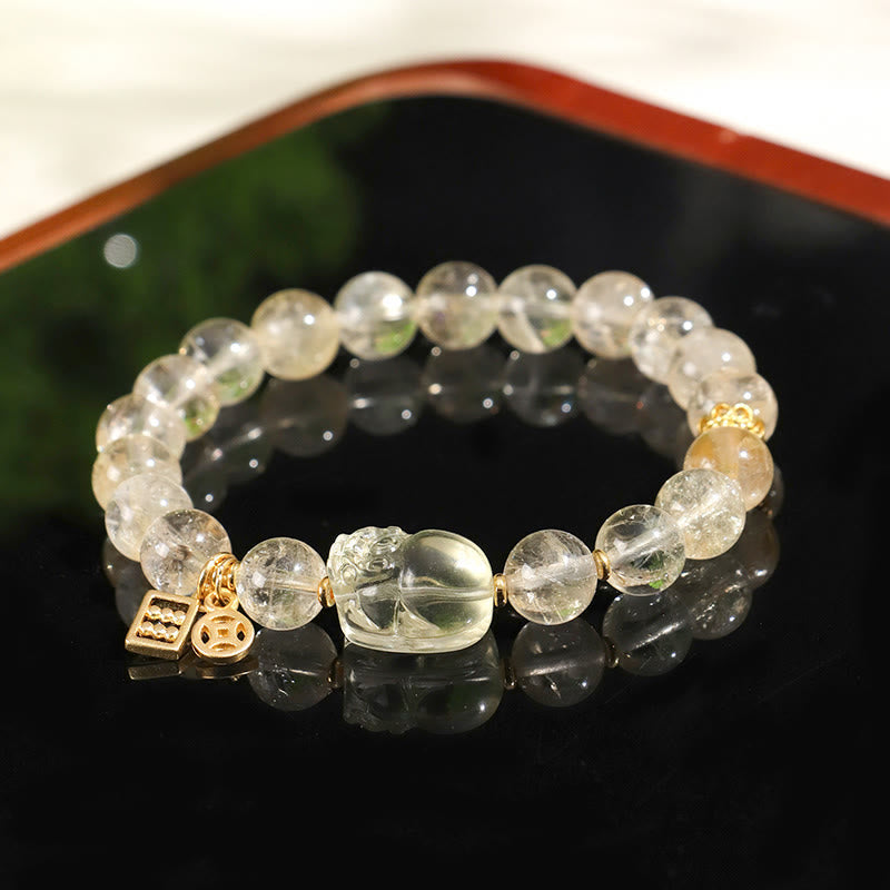 WORN WITHIN Natural Citrine PiXiu Copper Coin Protection Bracelet