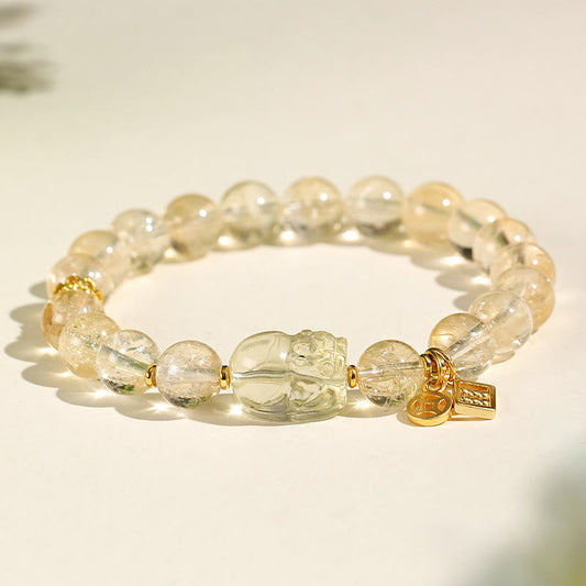 WORN WITHIN Natural Citrine PiXiu Copper Coin Protection Bracelet