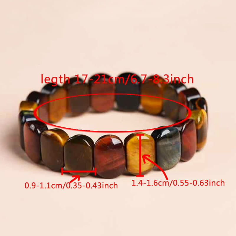 WORN WITHIN Natural Colored Tiger Eye Oval Beads Strength Bracelet