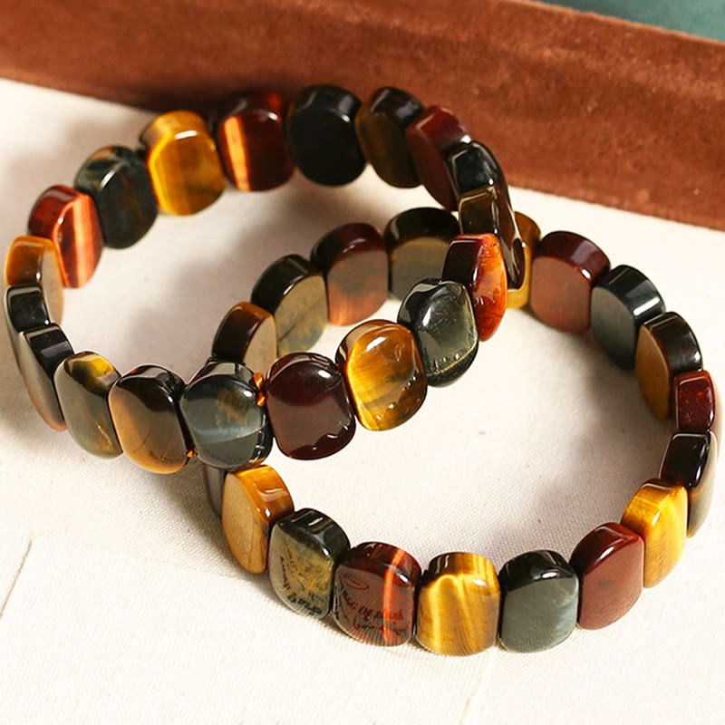WORN WITHIN Natural Colored Tiger Eye Oval Beads Strength Bracelet