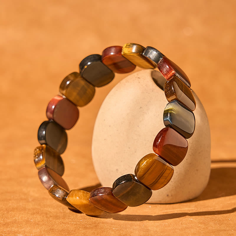 WORN WITHIN Natural Colored Tiger Eye Oval Beads Strength Bracelet