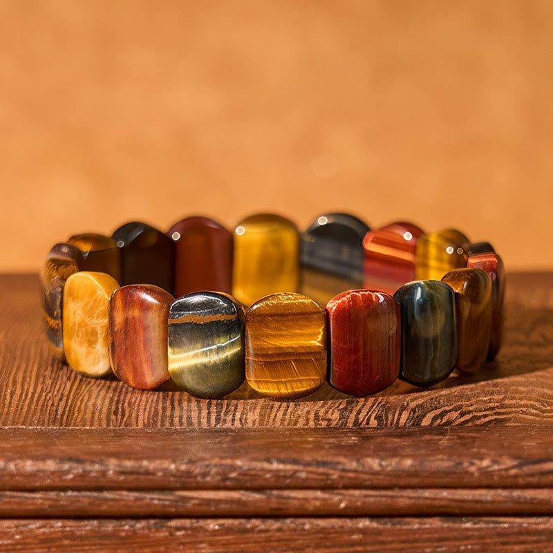 WORN WITHIN Natural Colored Tiger Eye Oval Beads Strength Bracelet
