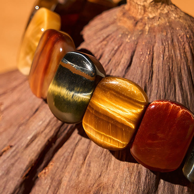 WORN WITHIN Natural Colored Tiger Eye Oval Beads Strength Bracelet