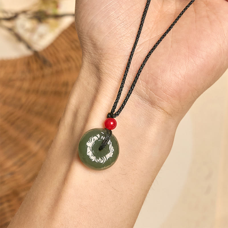 Cyan Jade Peace Buckle Necklace