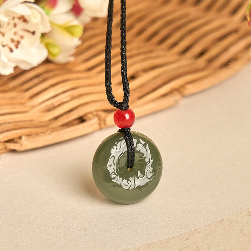 Cyan Jade Peace Buckle Necklace