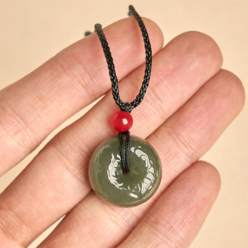 Cyan Jade Peace Buckle Necklace
