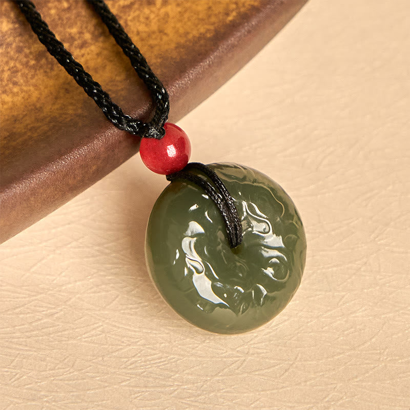 Cyan Jade Peace Buckle Necklace