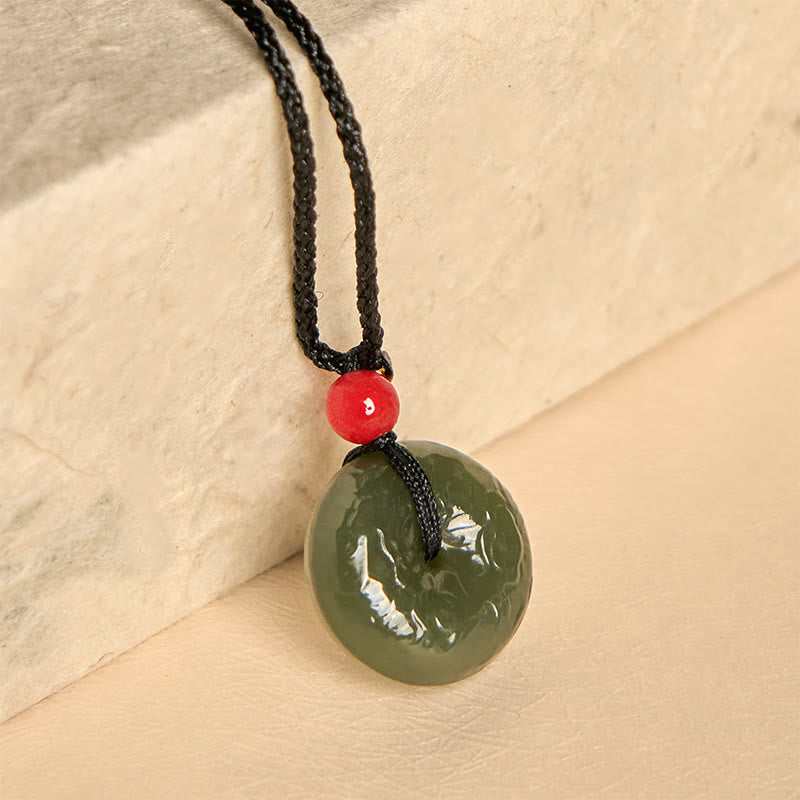 Cyan Jade Peace Buckle Necklace