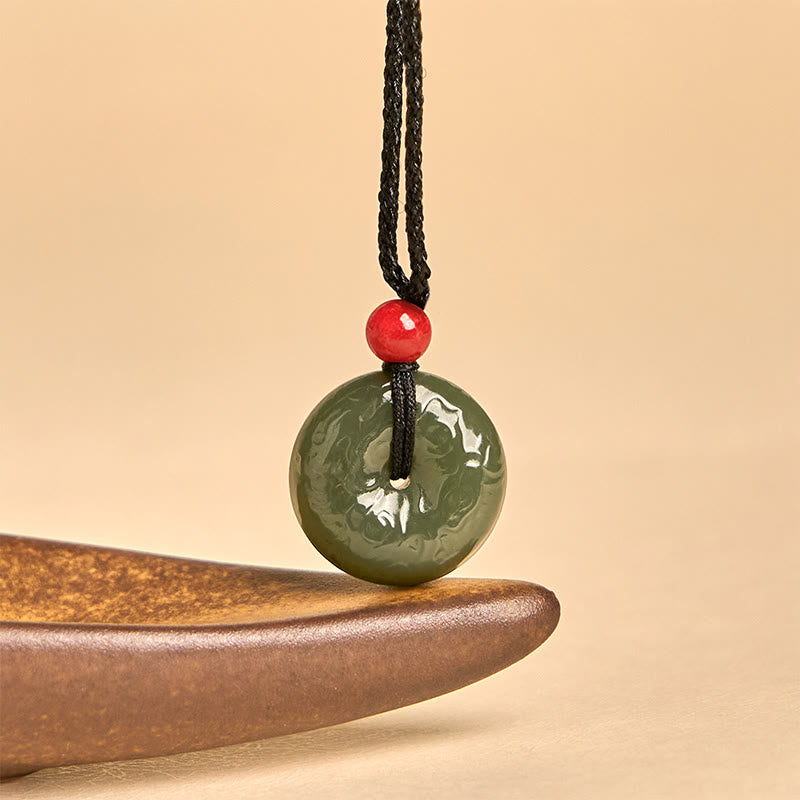 Cyan Jade Peace Buckle Necklace